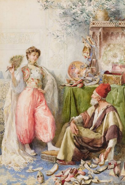The Harem's Cobbler by Amedeo Simonetti - Hand-Painted Oil Painting Reproduction