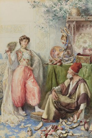The Harem's Cobbler by Amedeo Simonetti Oil Painting
