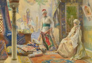 The Rug Merchant by Amedeo Simonetti Oil Painting