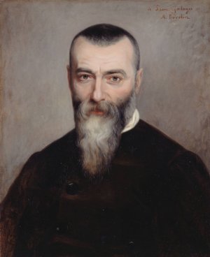 Portrait d'Alphonse Karr by Amelie Burdin Oil Painting