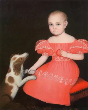 Child in Pink with Her Spaniel by Ammi Phillips - Oil Painting Reproduction