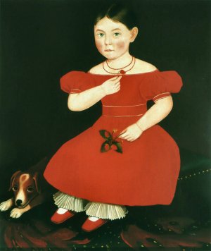 Girl in a Red Dress by Ammi Phillips Oil Painting