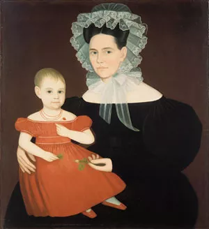 Mrs. Mayer and Daughter Oil painting by Ammi Phillips