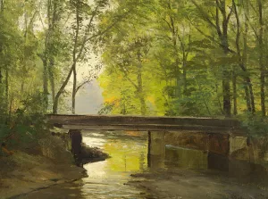 Alob gennem en sensommerskov by Anders Andersen-Lundby Oil Painting