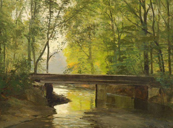 Main Product Photo of Alob gennem en sensommerskov Painting by Anders Andersen-Lundby