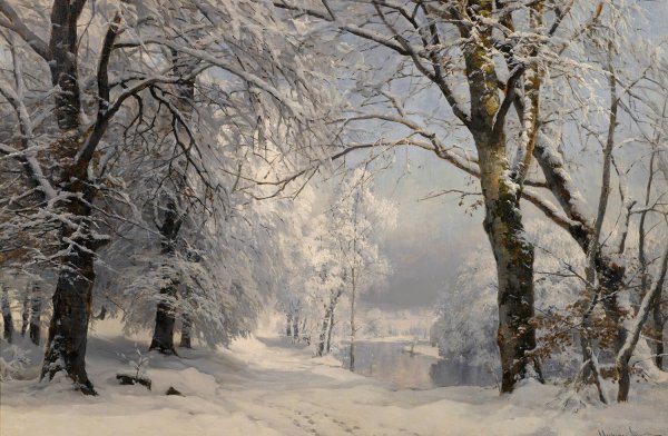 Main Product Photo of Forest In Winter  Painting by Anders Andersen-Lundby