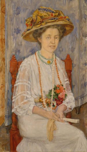 Portrait of Ingeborg Lercke by Anders Castus Svarstad Oil Painting