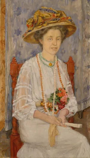 Portrait of Ingeborg Lercke by Anders Castus Svarstad Oil Painting
