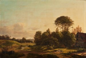 View Of Frederiksberg Palace From The Vicinity Of Ladegaardsvej Oil painting by Anders Christian Lunde