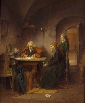 The Verger's Collection by Anders Gustaf Koskull Oil Painting