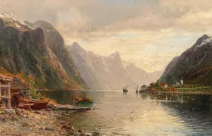 Fjordlandschaft by Anders Monsen Askevold Oil Painting