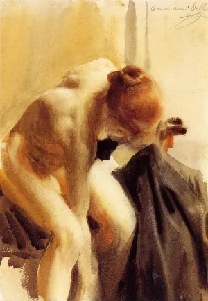A Female Nude Oil painting by Anders Zorn