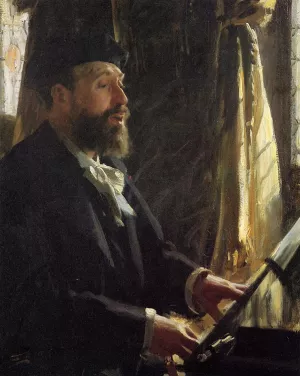 A Portrait of Jean-Baptiste Faure by Anders Zorn Oil Painting