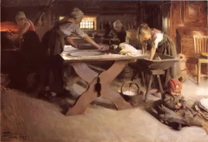 Baking the Bread by Anders Zorn - Oil Painting Reproduction