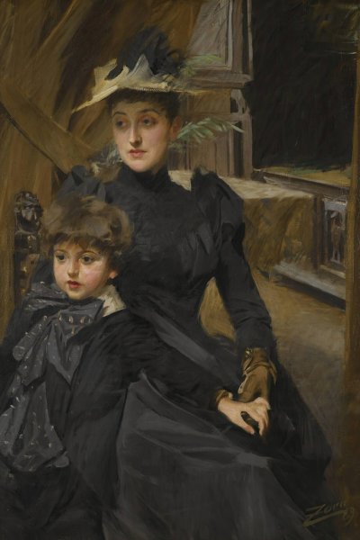 Main Product Photo of Fru Weguelin Med Son  Painting by Anders Zorn