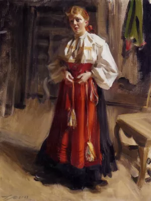 Girl in an Orsa Costume Oil painting by Anders Zorn