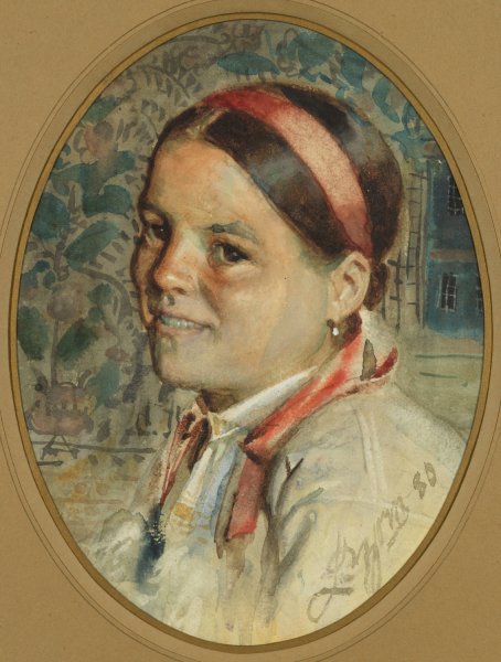 Main Product Photo of Head of a Woman  Painting by Anders Zorn