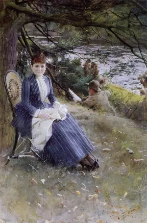 In Scotland also known as Mrs. Symons by Anders Zorn Oil Painting