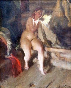 In the Loft by Anders Zorn Oil Painting