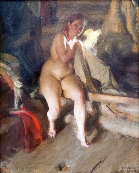 Main Product Photo of In the Loft  Painting by Anders Zorn