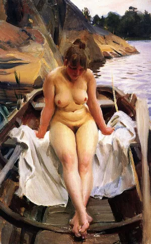 In Werner's row boat by Anders Zorn Oil Painting
