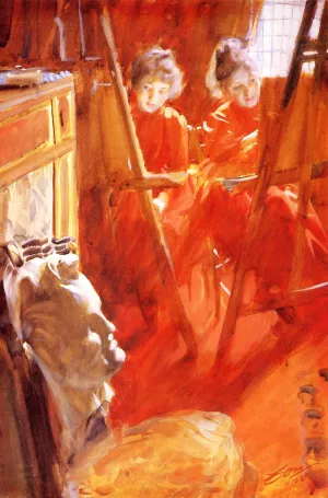 Les Demoiselles Schwartz by Anders Zorn - Oil Painting Reproduction