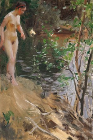 Model at Shore by Anders Zorn Oil Painting