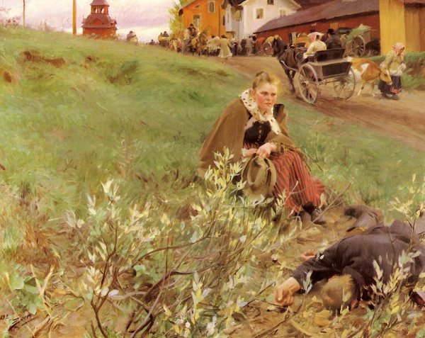 Main Product Photo of Mora Marknad Painting by Anders Zorn