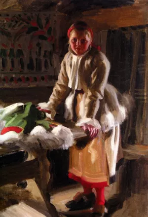 Morakulla I Vinterdrakt painting by Anders Zorn