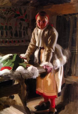 Morakulla I Vinterdrakt Oil painting by Anders Zorn