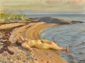 On The Beach by Anders Zorn Oil Painting