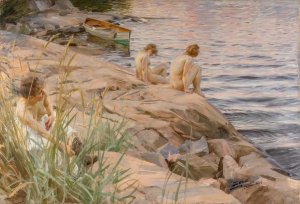 Outdoors by Anders Zorn Oil Painting