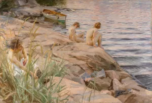 Outdoors by Anders Zorn Oil Painting