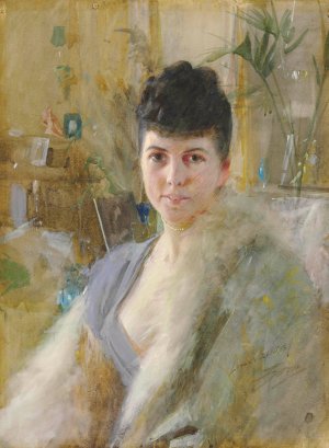 Portrait of a Lady in a Drawing Room by Anders Zorn Oil Painting
