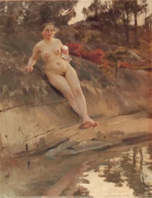 Solbadande Flicka by Anders Zorn - Oil Painting Reproduction