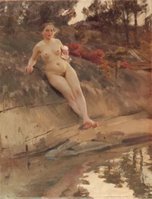 Solbadande Flicka by Anders Zorn Oil Painting