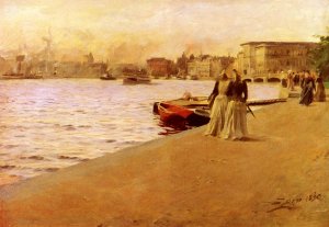 Utsikt Fran Skeppsholmskajen by Anders Zorn Oil Painting