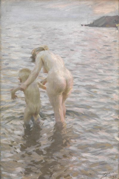 Main Product Photo of With Mother  Painting by Anders Zorn