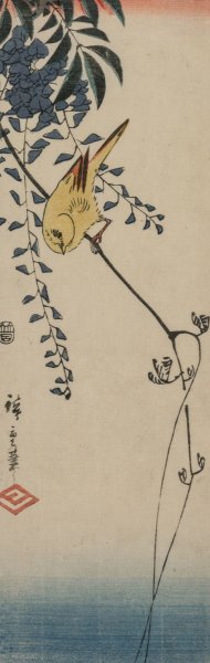Canary and Wisteria by Ando Hiroshige Oil Painting