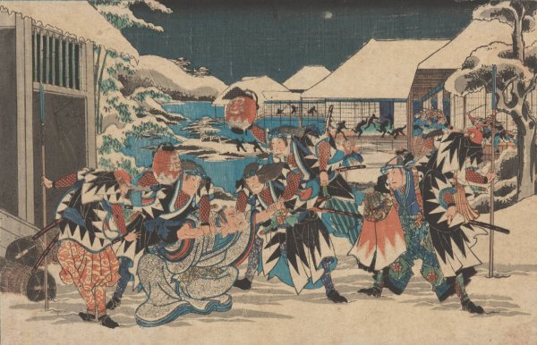 Capture of Moronao in Snow  by Ando Hiroshige - Hand-Painted Oil Painting Reproduction