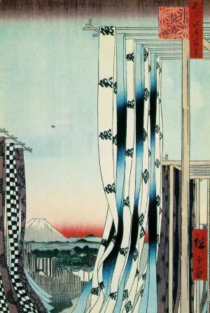 Dyers' Quarter, Kanda by Ando Hiroshige - Oil Painting Reproduction