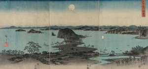 Eight Views of Kanazawa at Night by Ando Hiroshige Oil Painting