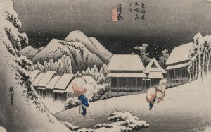 Evening Snow at Kambara by Ando Hiroshige Oil Painting