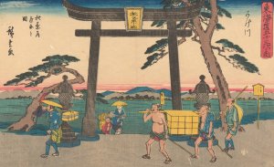 Kakegawa Oil painting by Ando Hiroshige