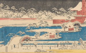 Kameido Temmaugu in Snow by Ando Hiroshige Oil Painting