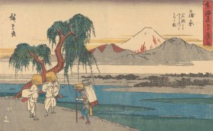 Kanbara Oil painting by Ando Hiroshige
