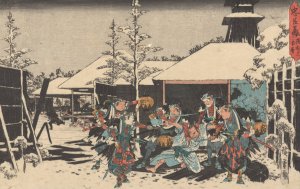 Presenting the Sword; Man Being Held by Ando Hiroshige Oil Painting
