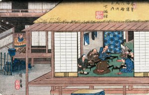 Shimosuwa, from the series Sixty-Nine Stations of the KisokaidO by Ando Hiroshige Oil Painting