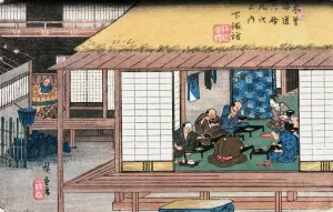 Shimosuwa, from the series Sixty-Nine Stations of the KisokaidO by Ando Hiroshige Oil Painting