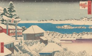 Temple Steps in Snow by Ando Hiroshige Oil Painting